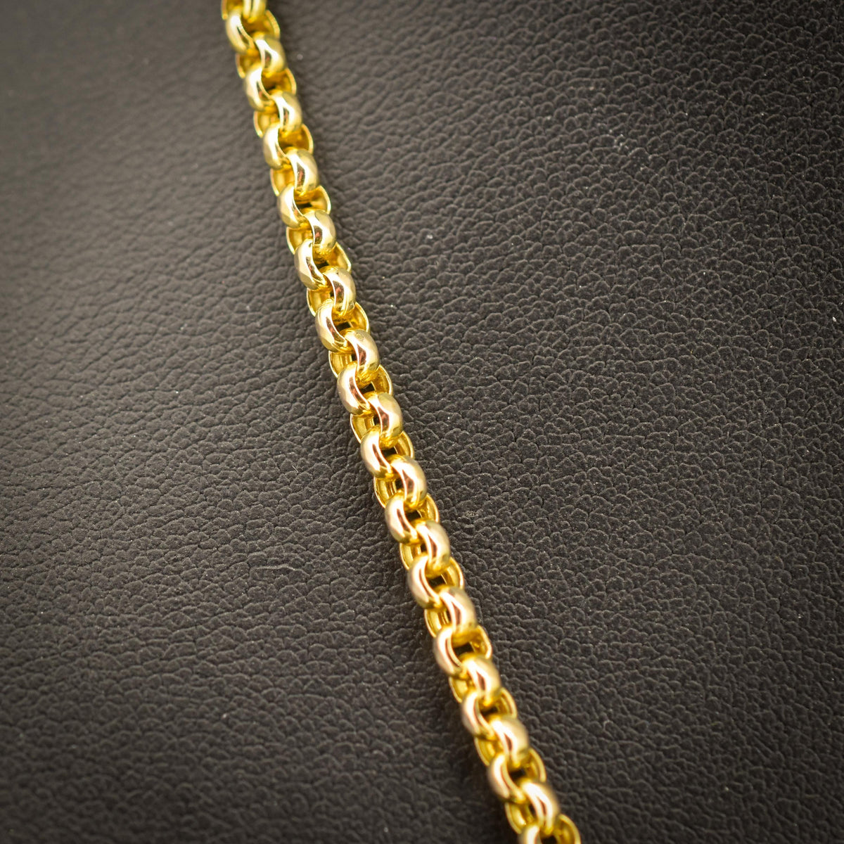 Antique Victorian 9ct Yellow Gold Faceted Belcher Link Chain Necklace with Dog Clip | 18.7"