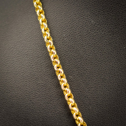Antique Victorian 9ct Yellow Gold Faceted Belcher Link Chain Necklace with Dog Clip | 18.7"