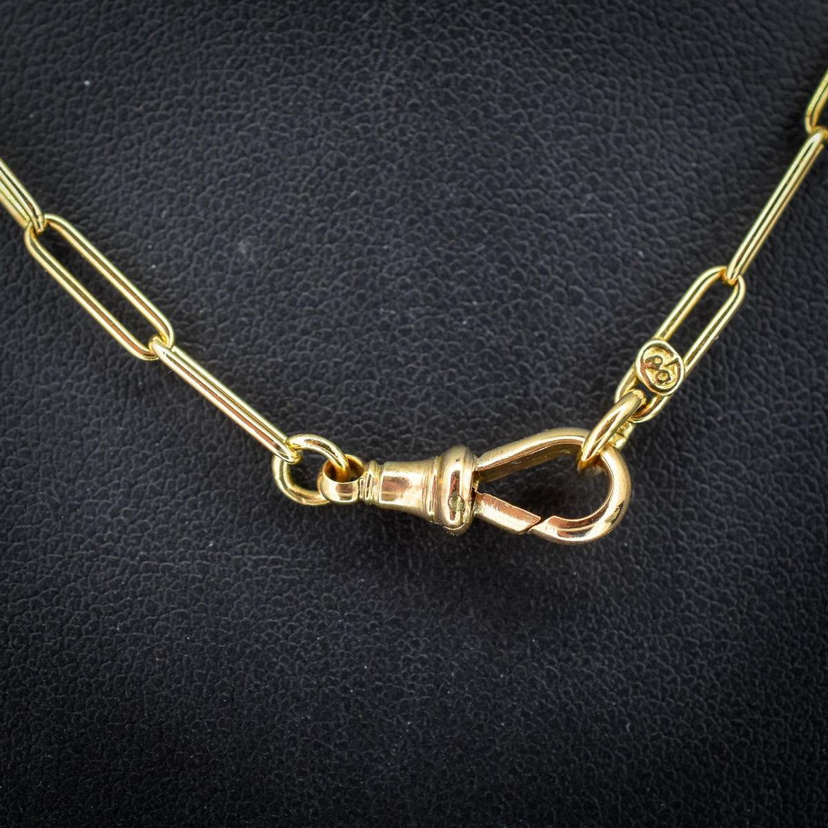 Antique 9ct Yellow Gold Paperlink Chain with Dog Clip | 16.75" Length
