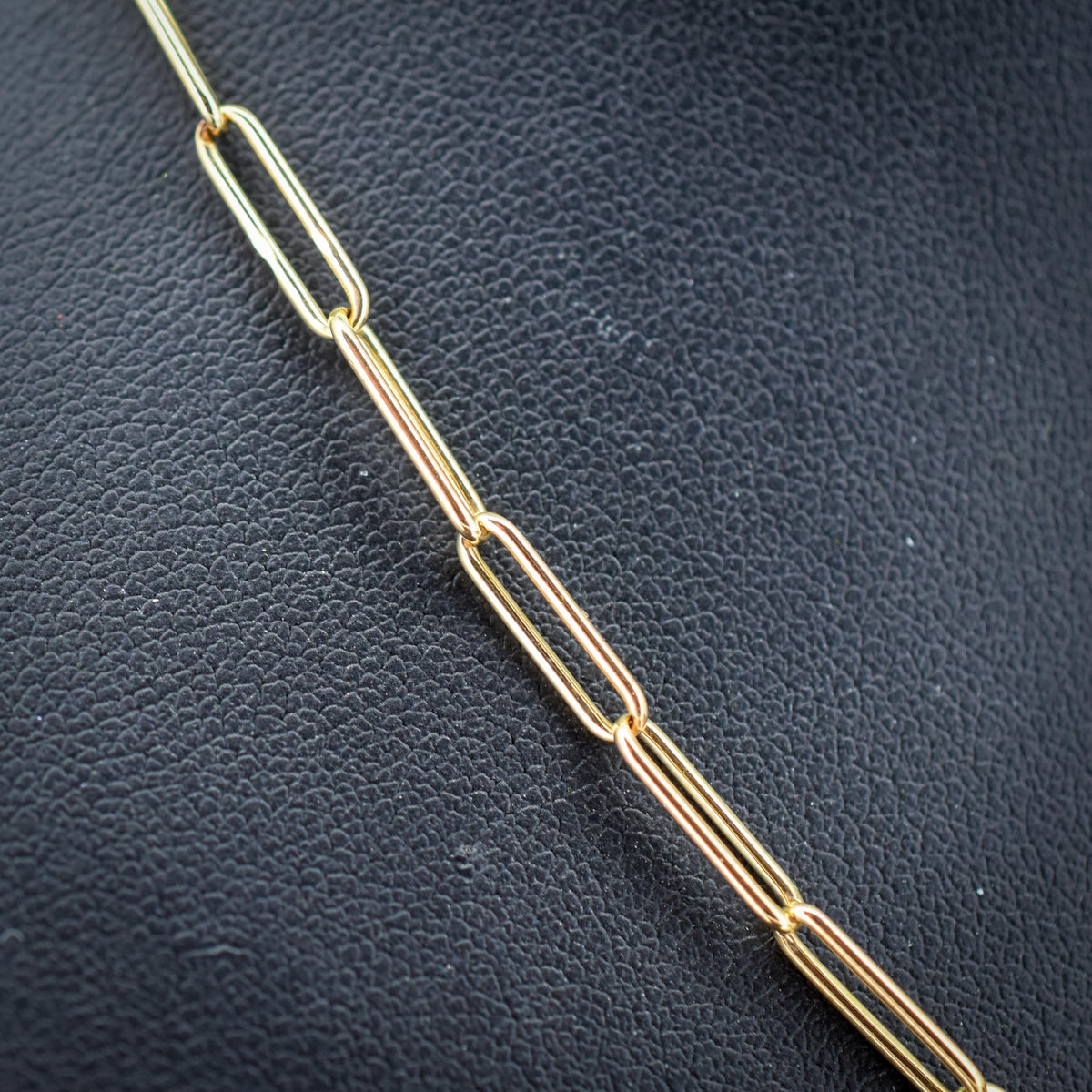 Antique 9ct Yellow Gold Paperlink Chain with Dog Clip | 16.75" Length