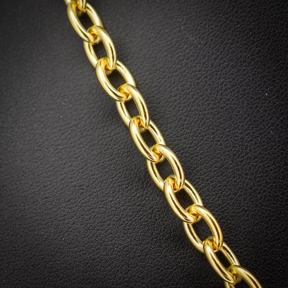 Vintage Gold on Silver Cable Link Watch Chain Necklace with T-Bar and Dog Clips – 17.5"