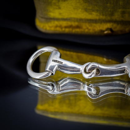 Vintage Heavy Sterling Silver Horsebit Snaffle Bracelet | 7.5"