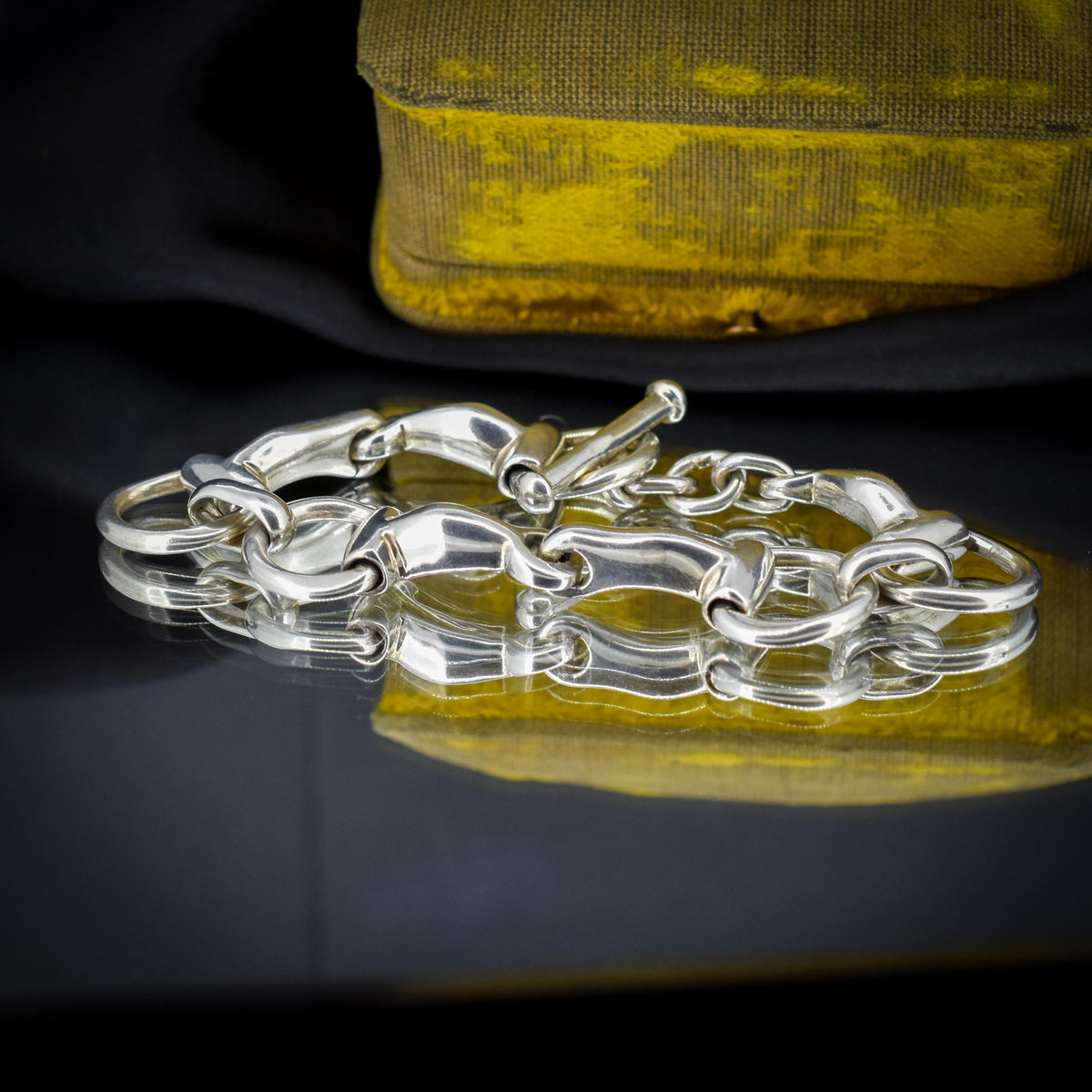 Vintage Heavy Sterling Silver Horsebit Snaffle Bracelet | 7.5"