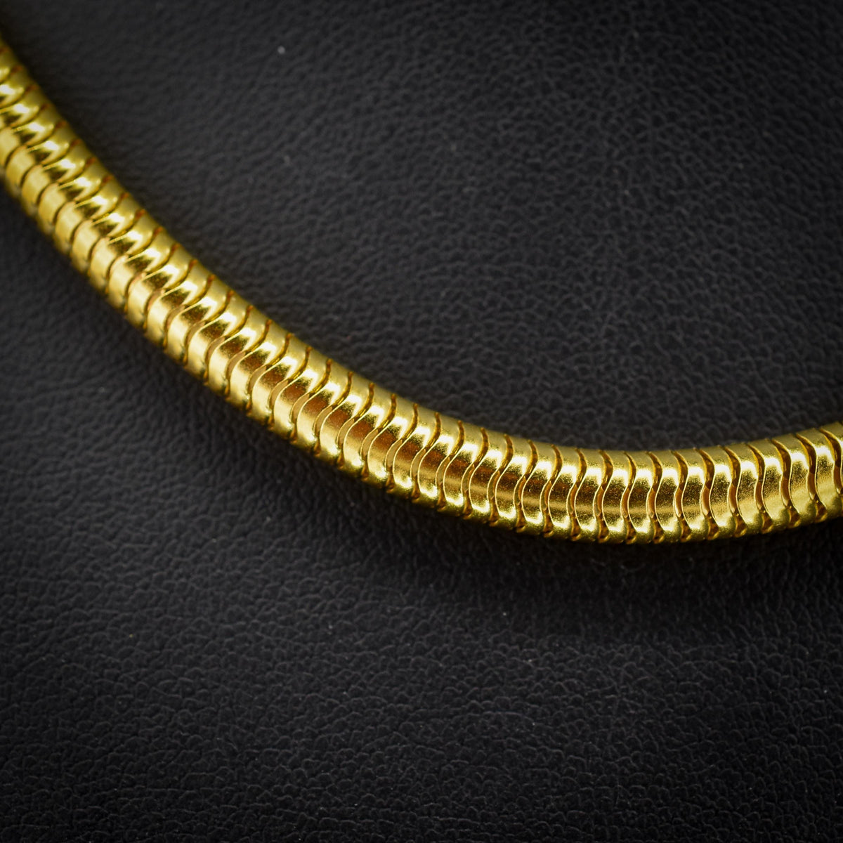 Vintage 18ct Gold on Silver Snake Link Chain Necklace | 16"