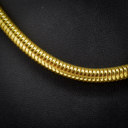 Vintage 18ct Gold on Silver Snake Link Chain Necklace | 16"