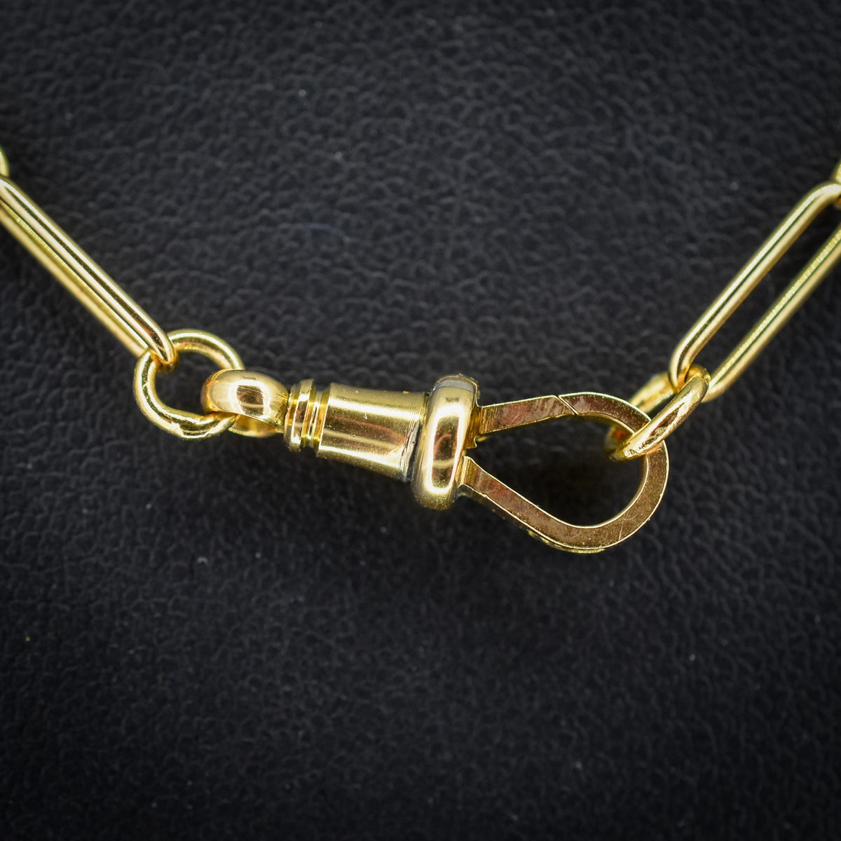 Antique 9ct Yellow Gold Paperlink Chain with Dog Clip | 17" Length