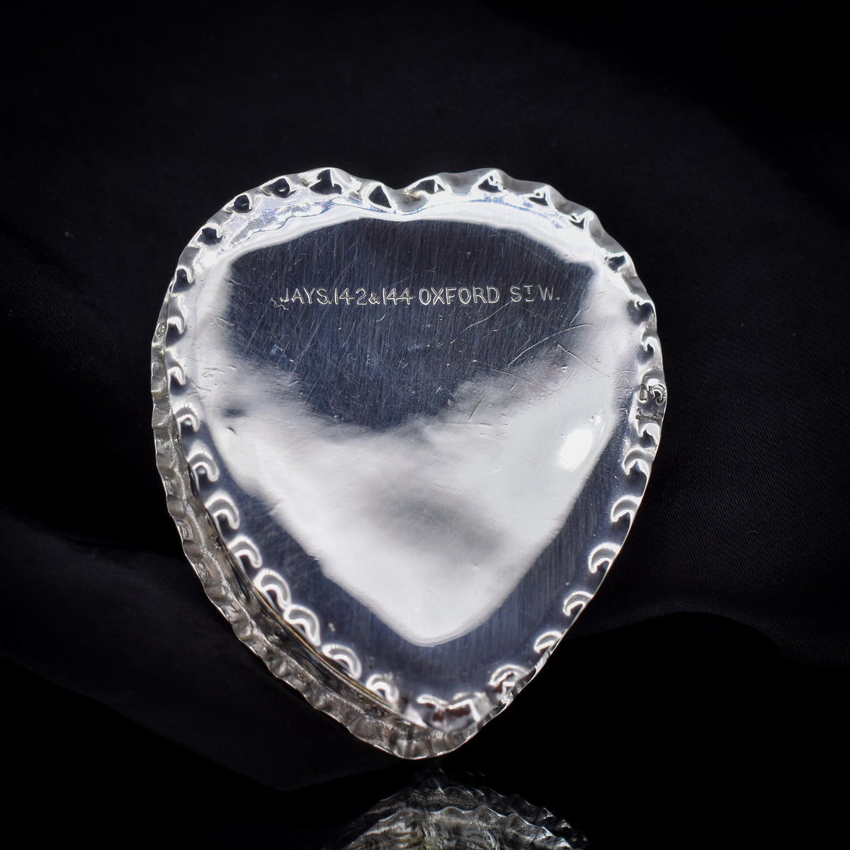 Antique Birmingham 1896 Sterling Silver Heart Trinket Jewellery Box