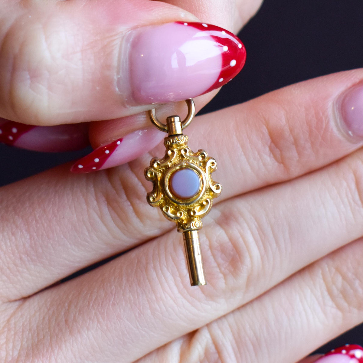 Antique Bloodstone and Sardonyx Gold Watch Key Fob Pendant Charm