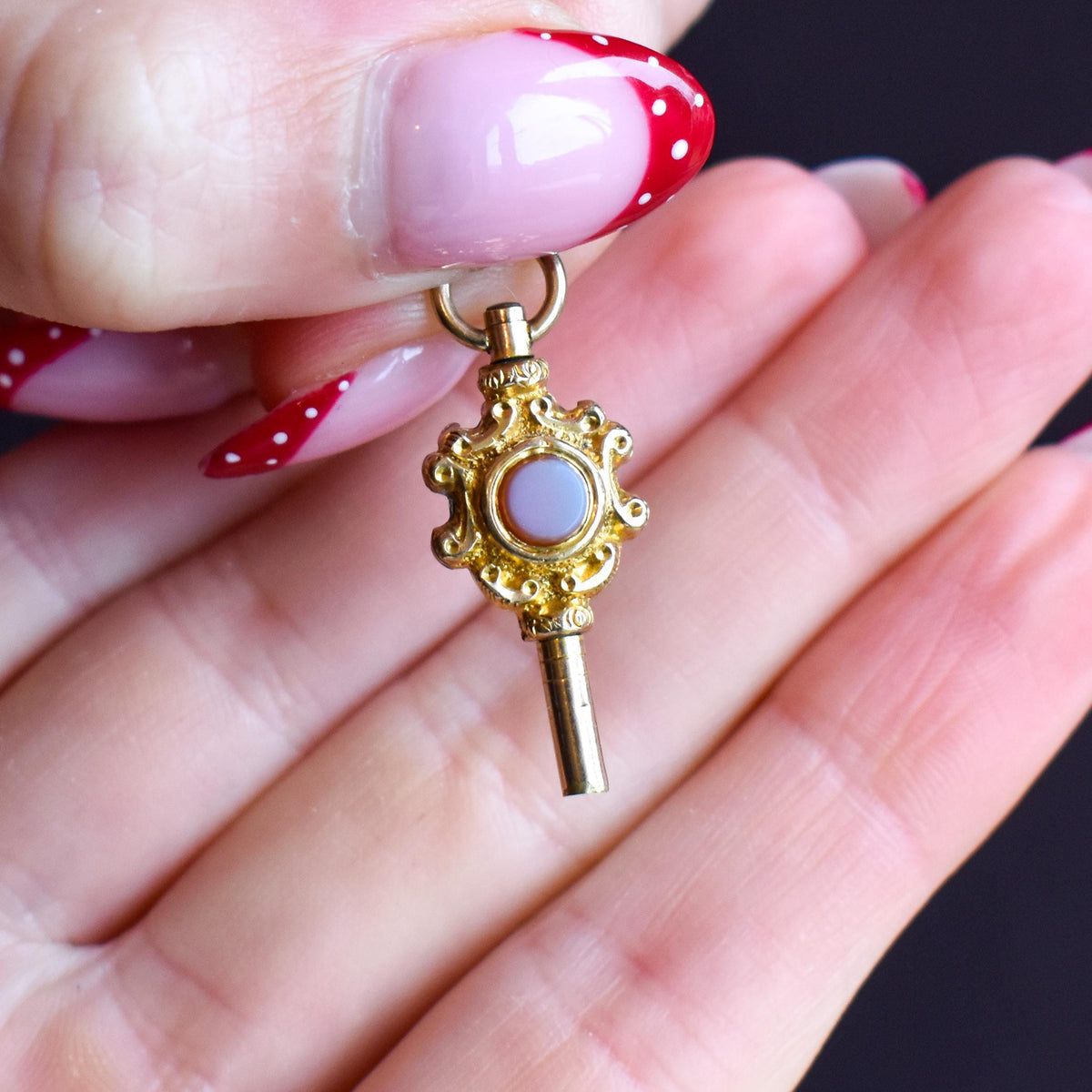 Antique Bloodstone and Sardonyx Gold Watch Key Fob Pendant Charm
