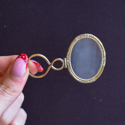 Antique Quizzing Magnifying Glass Rolled Gold Pendant | Georgian