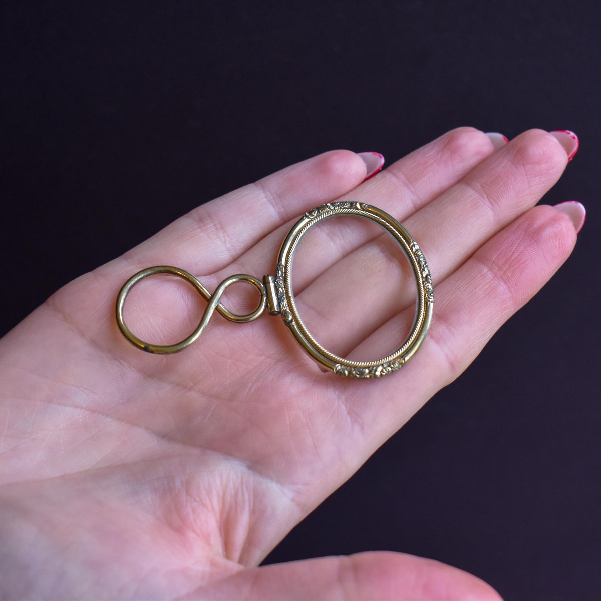 Antique Quizzing Magnifying Glass Rolled Gold Pendant | Georgian