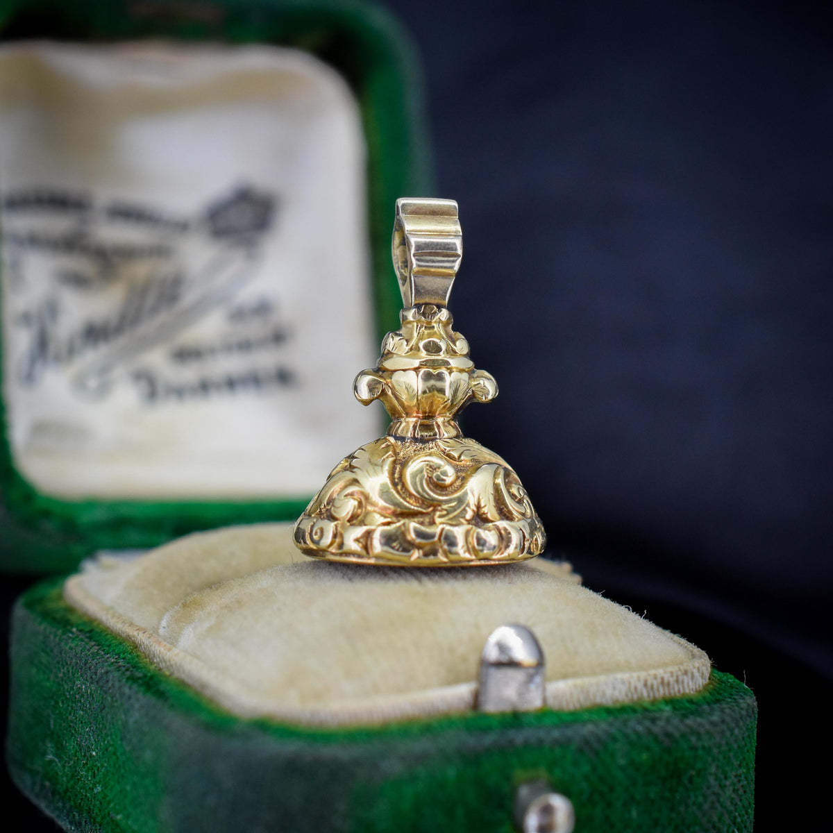 Antique Carnelian Mother Bird Intaglio Gold Cased Fob Seal Pendant | Georgian Victorian