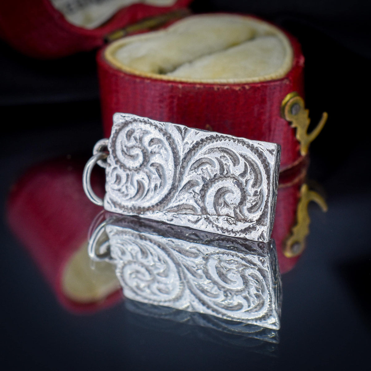 Vintage Sterling Silver Engraved Bar Ingot Pendant | Birmingham 1977