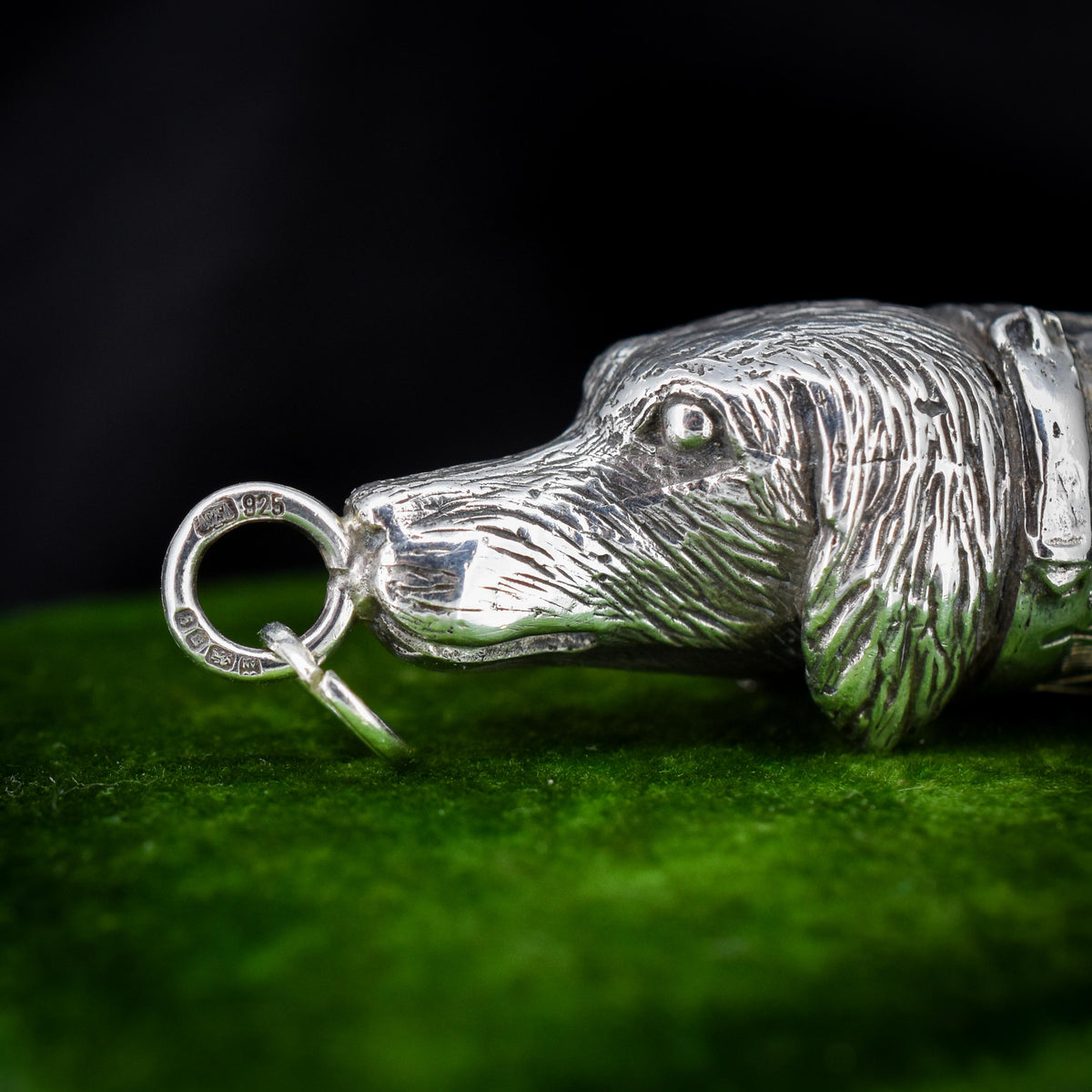 Vintage Sterling Silver Novelty Gun Dog Whistle Pendant
