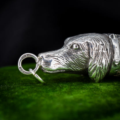 Vintage Sterling Silver Novelty Gun Dog Whistle Pendant