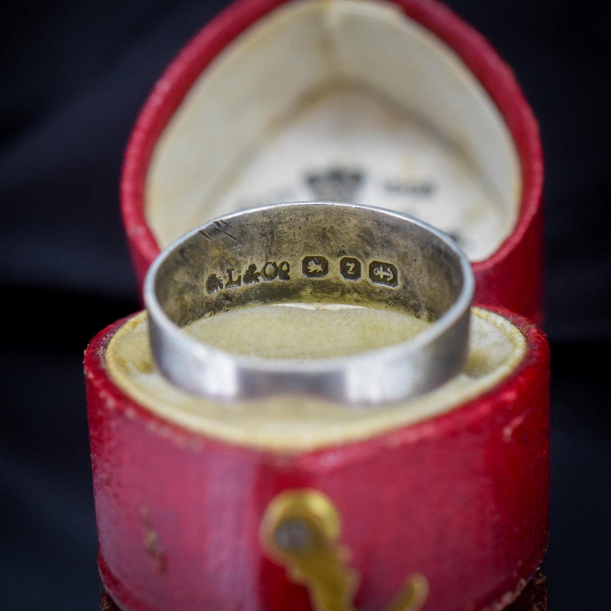 Antique Victorian '1899' Faith Hope & Charity Sterling Silver Band Ring