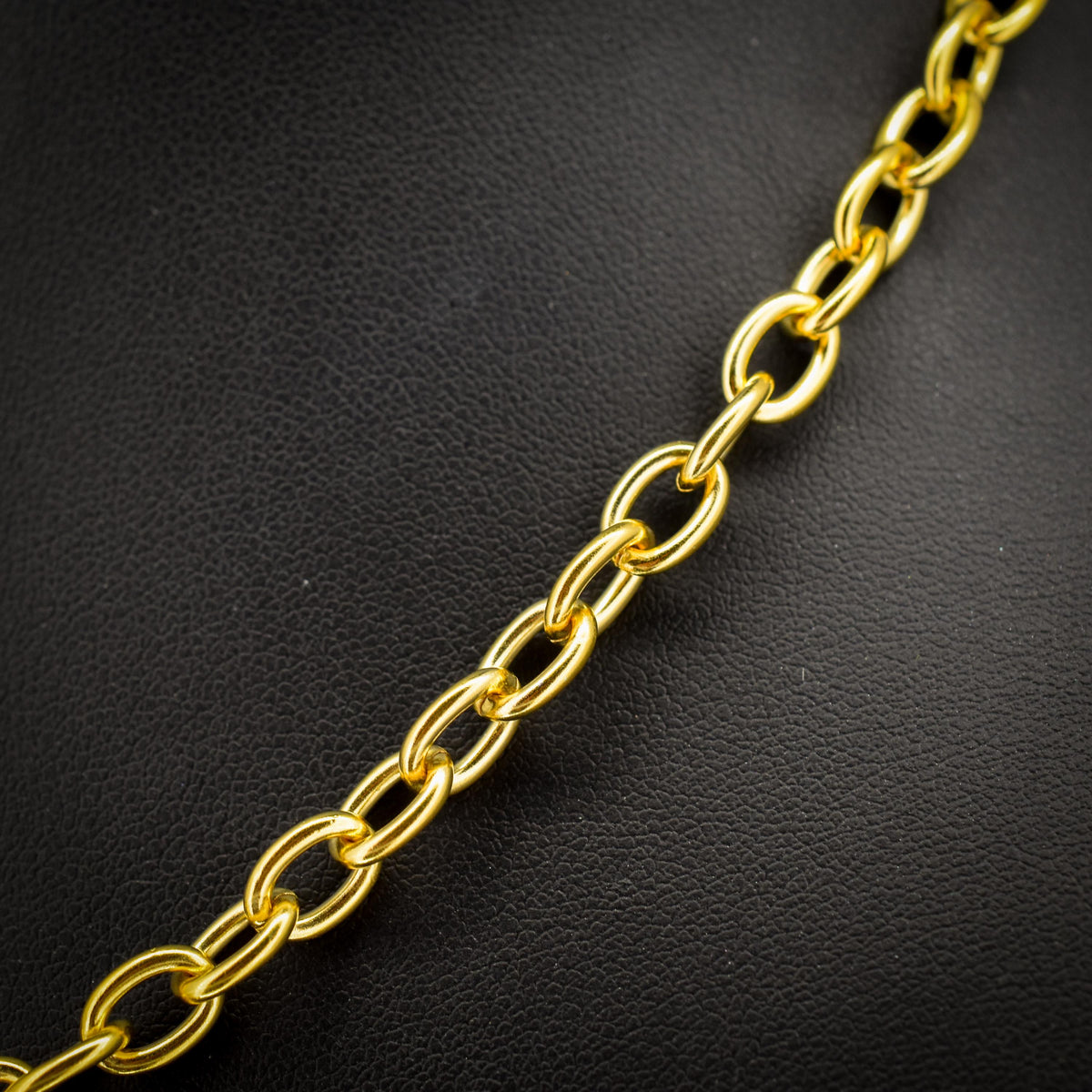 Vintage 18ct Gold on Silver Cable Link Watch Chain Necklace with T-Bar and Dog Clips – 16.75"