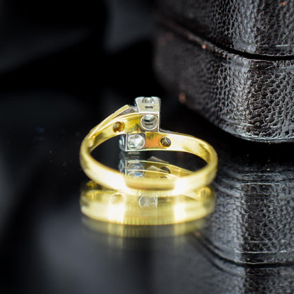 Antique Art Deco Diamond 'Toi Et Moi' Two Stone Twist 18ct Gold Engagement Ring