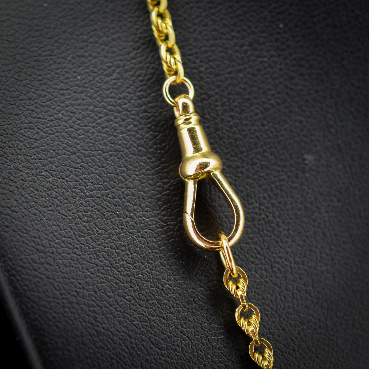 Antique 9ct Gold Love Knot Link Chain Necklace with Dog Clip | 20"