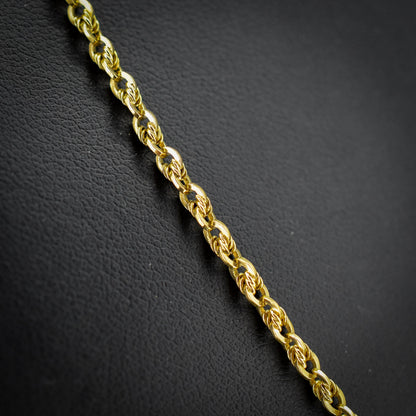 Antique 9ct Gold Love Knot Link Chain Necklace with Dog Clip | 20"