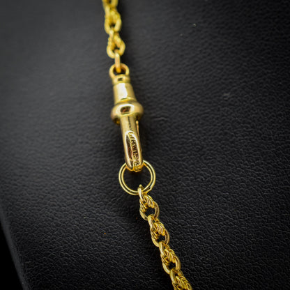 Antique 9ct Gold Love Knot Link Chain Necklace with Dog Clip | 20"