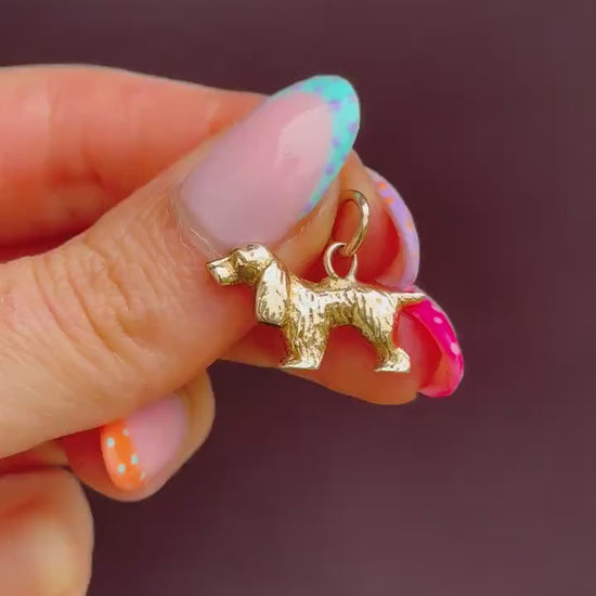 Vintage 9ct Gold Spaniel Dog Charm Pendant