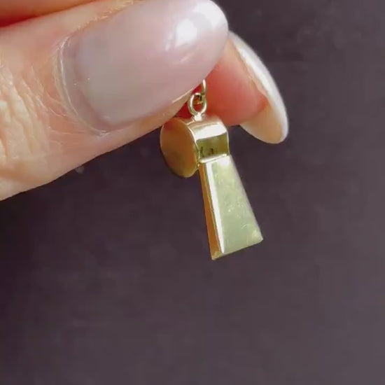 Vintage 9ct Gold Whistle Charm Pendant | London 1975