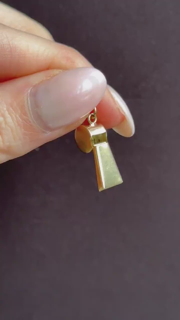 Vintage 9ct Gold Whistle Charm Pendant | London 1975