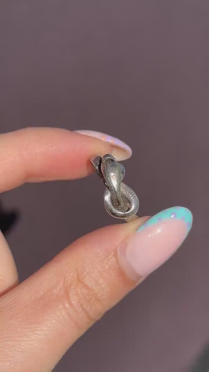 Antique Snake Serpent Silver Dress Ring