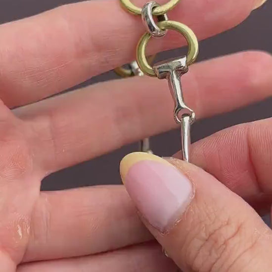 Vintage Multi Tone Sterling Silver Horsebit Snaffle Bracelet | 8.25"