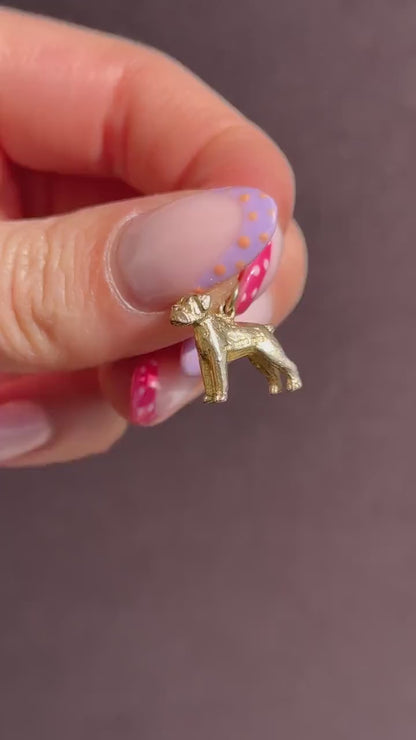 Vintage 9ct Gold Boxer Dog Charm Pendant - Birmingham 1962