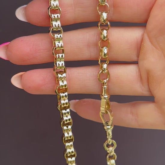 Antique Fancy Link 9ct Gold Chain Necklace | 17.5"