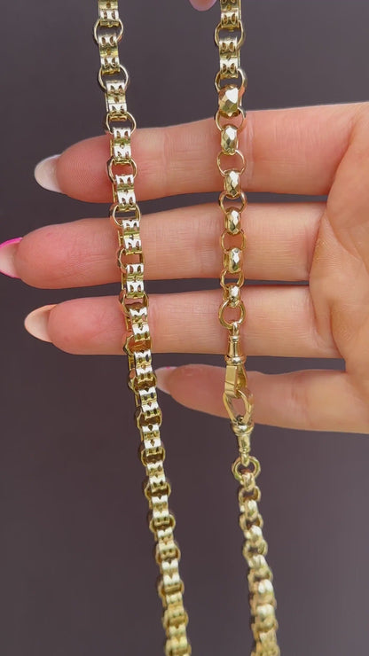 Antique Fancy Link 9ct Gold Chain Necklace | 17.5"