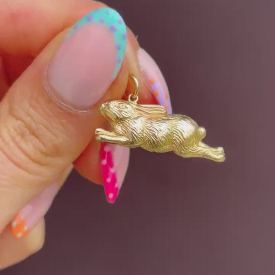 Vintage 9ct Gold Bunny Rabbit Charm Pendant