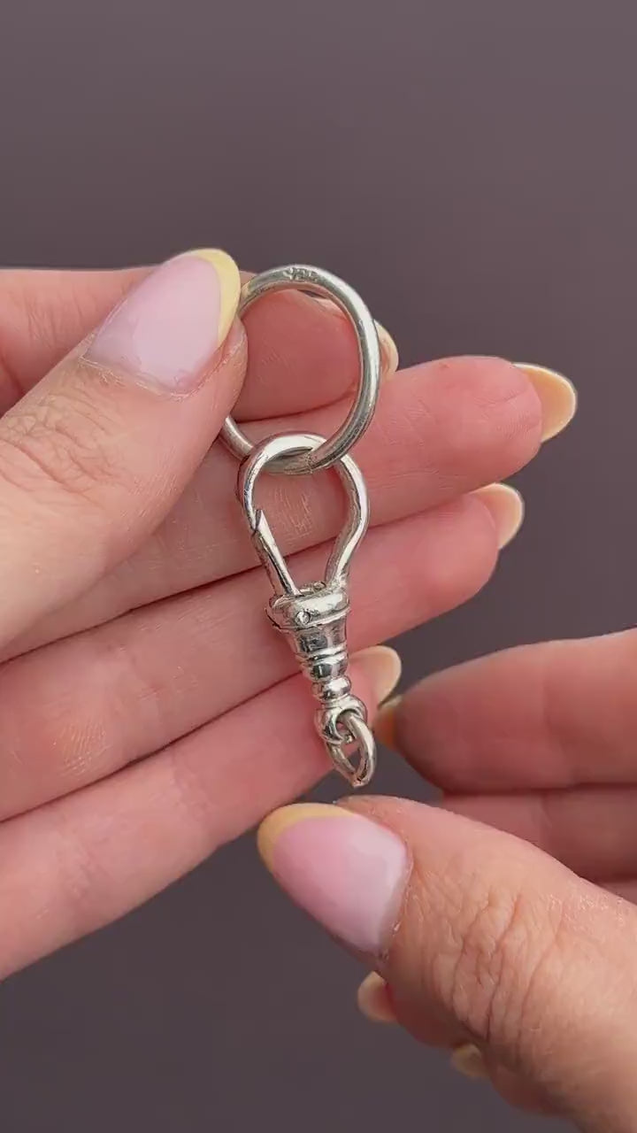 Vintage Large Sterling Silver Dog Clip and Ring Extender