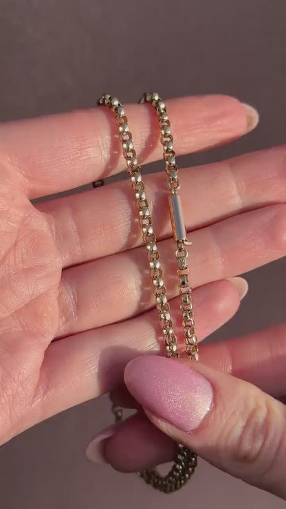 Antique Victorian 9ct Gold Faceted Belcher Link Chain Necklace with Barrel Clasp | 20"