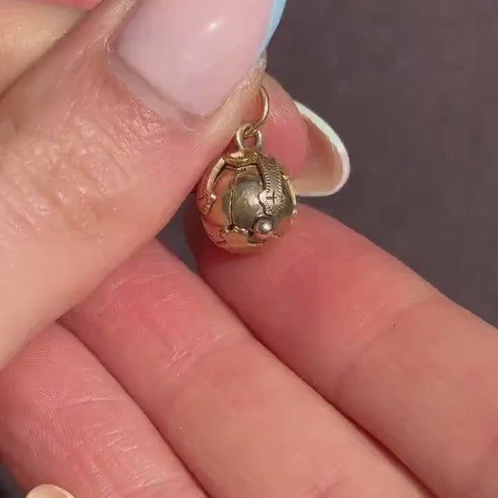 Vintage 9ct Gold Small Tiny Masonic Ball Charm Pendant