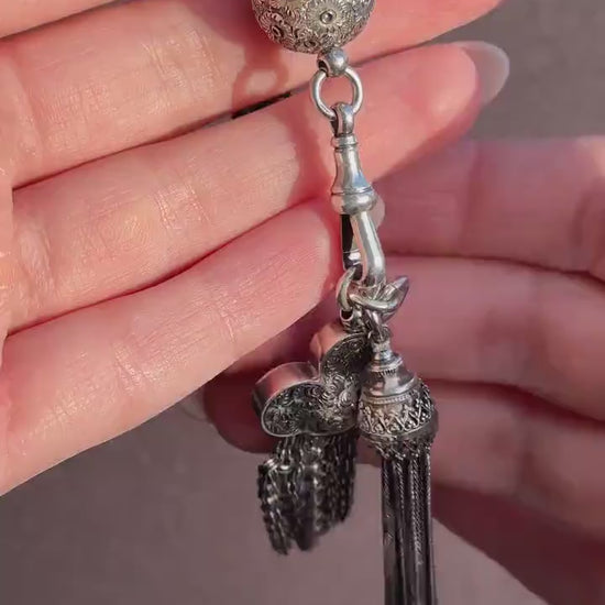 Antique Silver Multi-Strand Large Albertina Albert Chain Bracelet | 8.5"