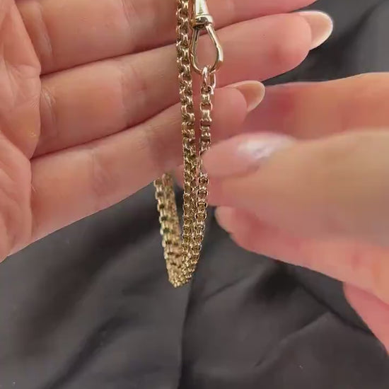 Antique 9ct Gold Round Link Chain Necklace with Dog Clip | 17.5"