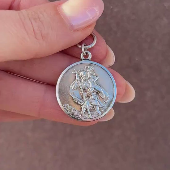 Vintage Silver St. Christopher Charm Pendant
