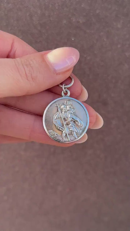 Vintage Silver St. Christopher Charm Pendant