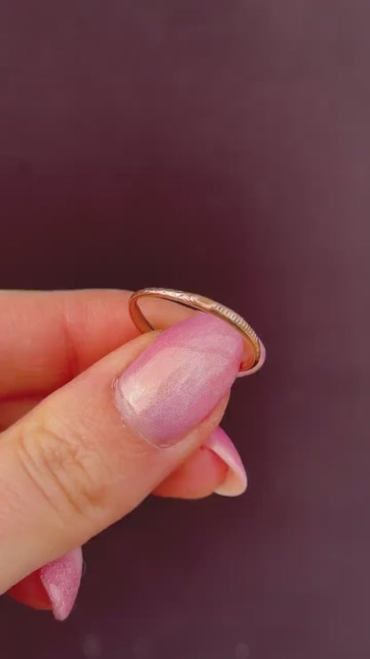 Antique Georgian 9ct Gold Snake Ouroboros Engraved Split Ring, 20mm