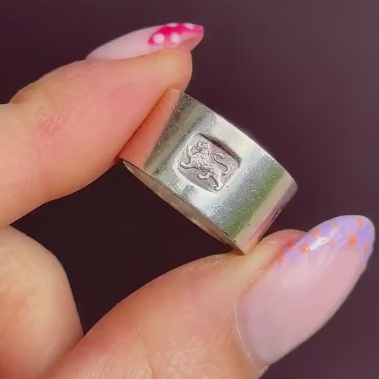 Vintage Sterling Silver Wide Cigar Band Ring | London 1976