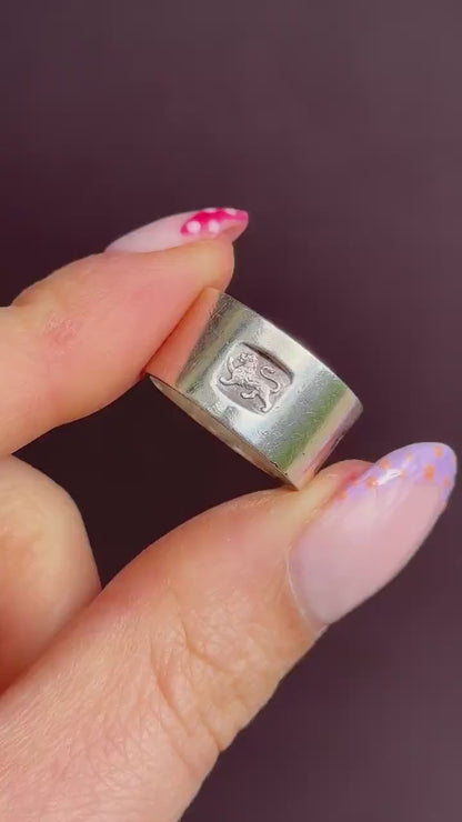 Vintage Sterling Silver Wide Cigar Band Ring | London 1976