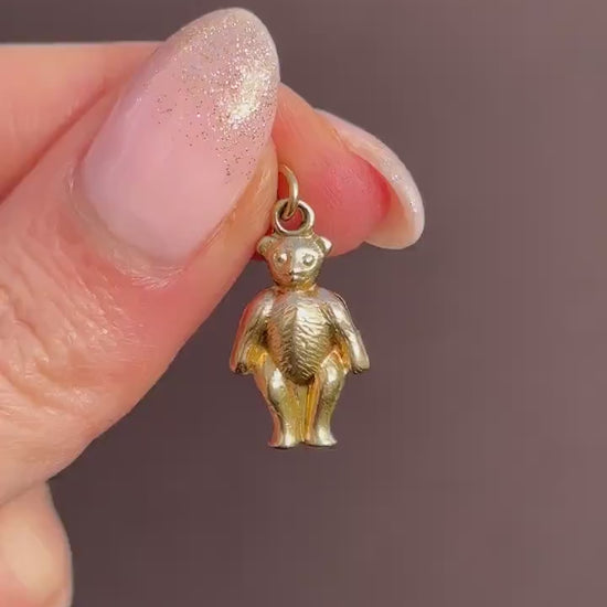Antique 9ct Gold Teddy Bear Charm Pendant