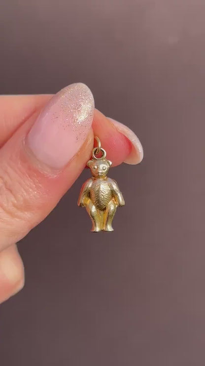Antique 9ct Gold Teddy Bear Charm Pendant