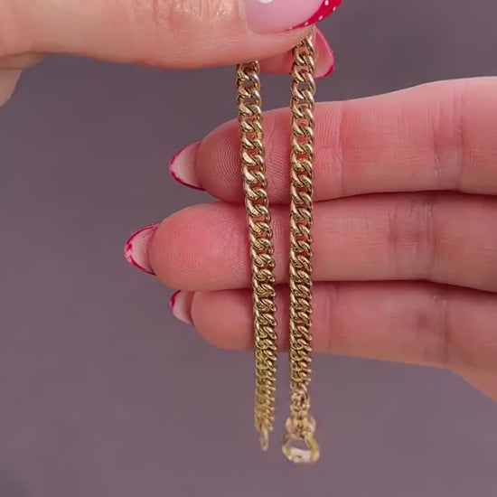 Antique 9ct Gold Uniform Curb Link Dog Clip Bracelet | 7.25"