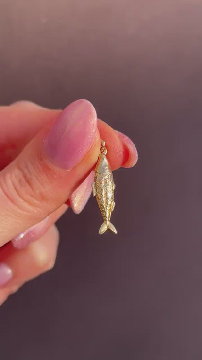 Vintage 9ct Gold Fish Charm | Dated 1959