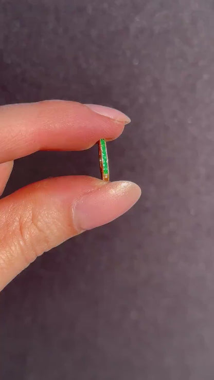 Emerald 18ct Yellow Gold Engraved Connector Bail Charm