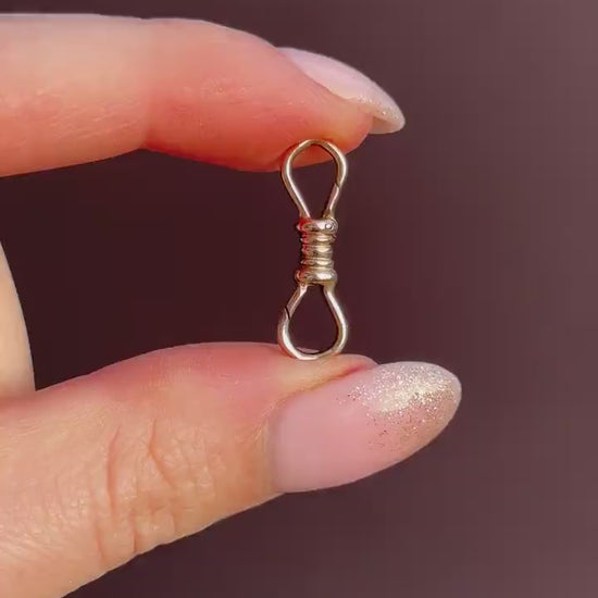 Rare Antique 9ct Gold Double Sided Dog Clip